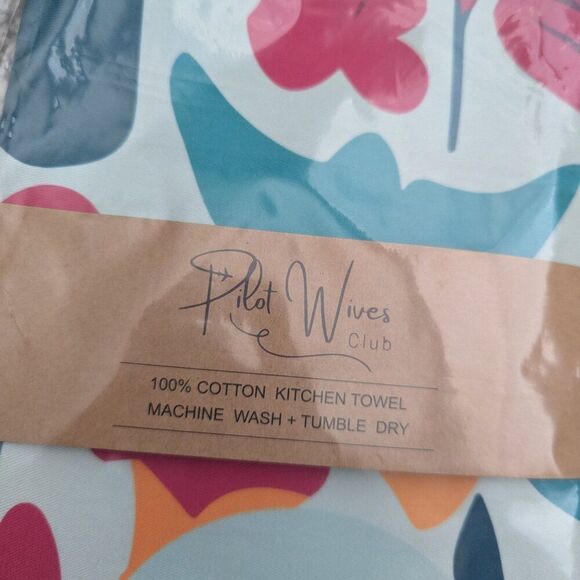 Airplane Floral Kitchen Tea Towel | NWT | Pilot Wives’ Club - Picture 3 of 4